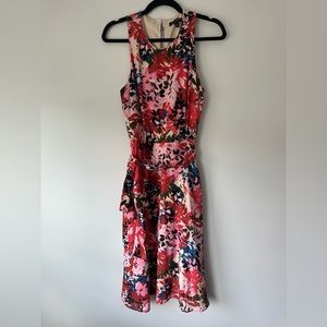 Floral Print Fit and Flare Flounce Dress